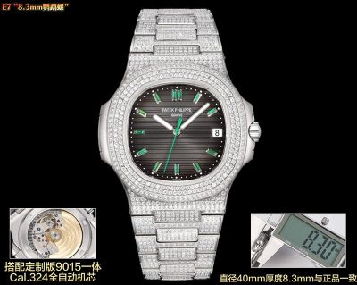 Patek Philippe Nautilus Cal.324 Movement 316LSteel 40mm Diamond Watch